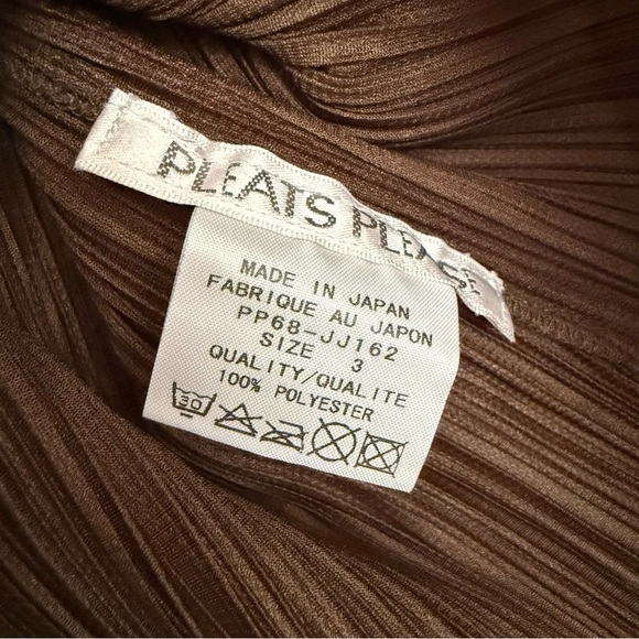 Issey Miyake Pleats Please Long Sleeve Shirt in Brown - Picture 4 of 7